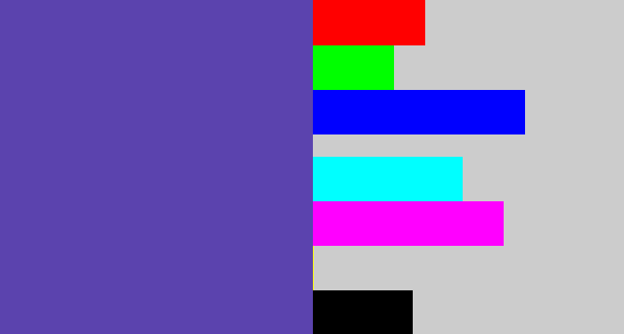 Hex color #5b43ae - bluey purple