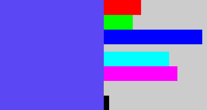 Hex color #5b47f3 - purpleish blue