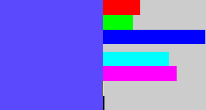 Hex color #5b4afd - purpleish blue