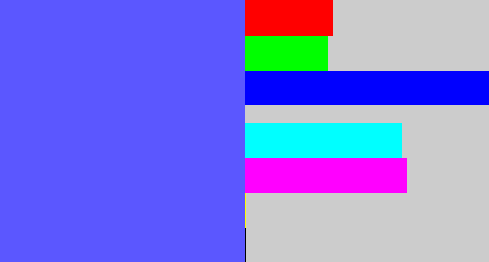 Hex color #5b57ff - purpleish blue
