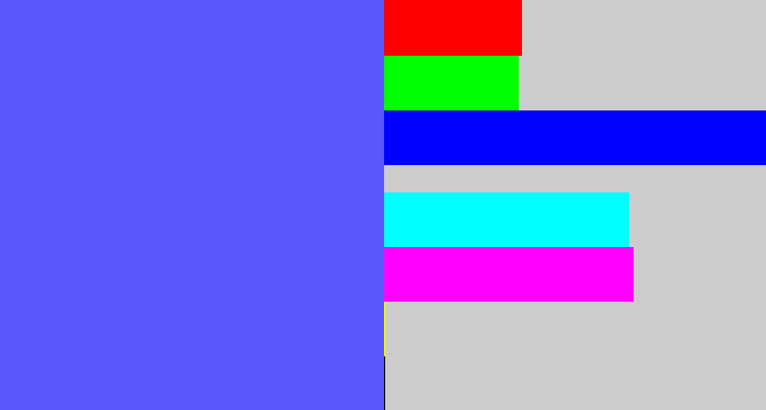 Hex color #5b58fe - purpleish blue