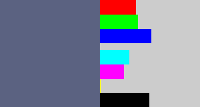 Hex color #5b6281 - slate