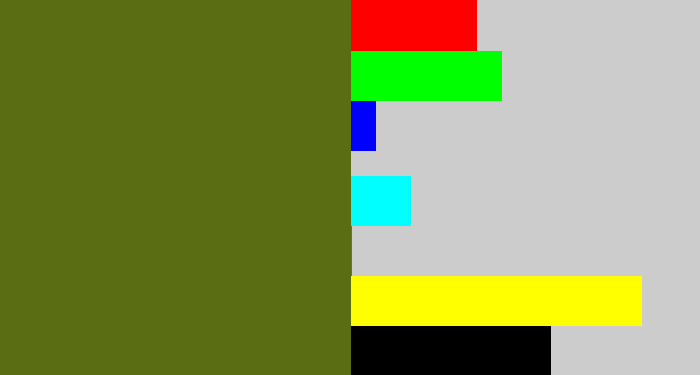 Hex color #5b6d13 - brownish green