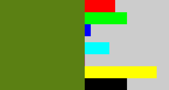 Hex color #5b8013 - sap green
