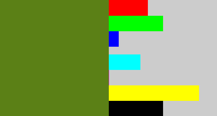 Hex color #5b8016 - sap green