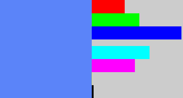 Hex color #5b84f9 - soft blue