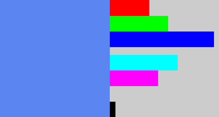 Hex color #5b86f1 - soft blue
