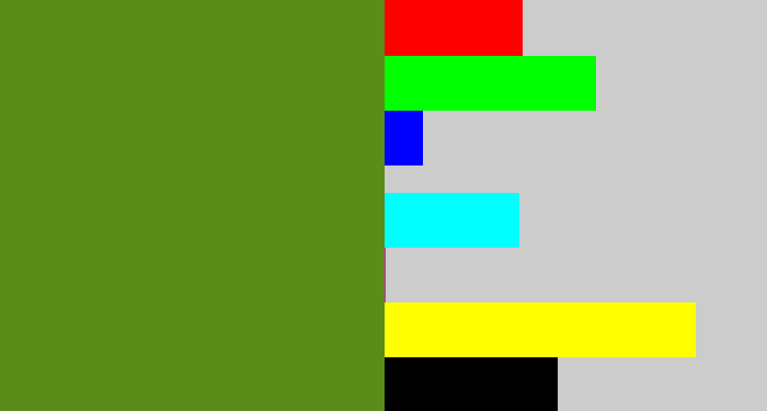 Hex color #5b8c1a - sap green