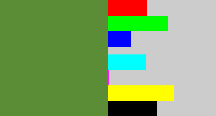 Hex color #5b8c36 - moss green