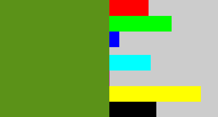 Hex color #5b9218 - sap green