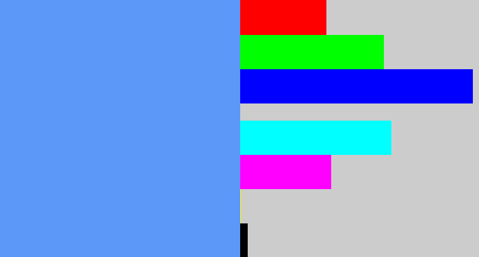 Hex color #5b98f7 - soft blue