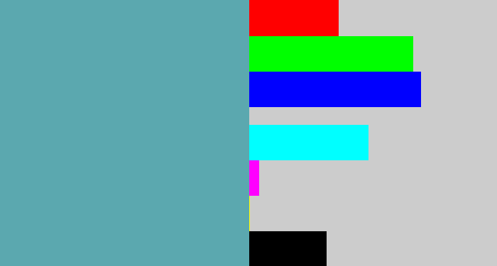 Hex color #5ba8af - greyblue