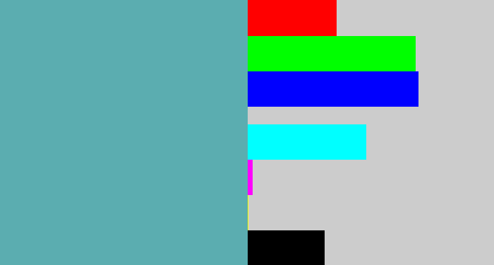 Hex color #5badb0 - greyblue
