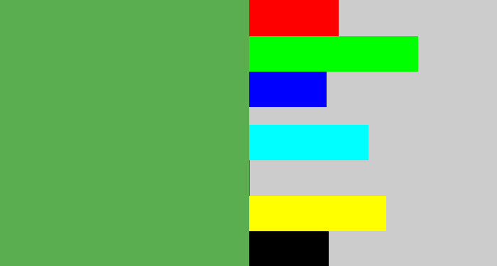 Hex color #5bae4f - dark pastel green