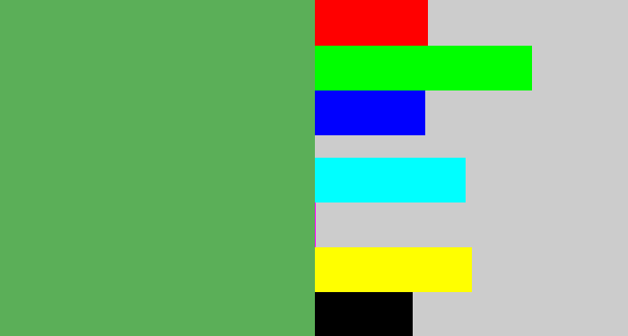 Hex color #5baf58 - dark pastel green