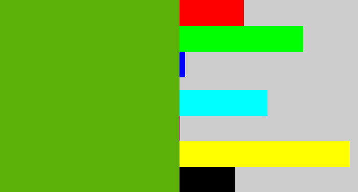 Hex color #5bb108 - kermit green