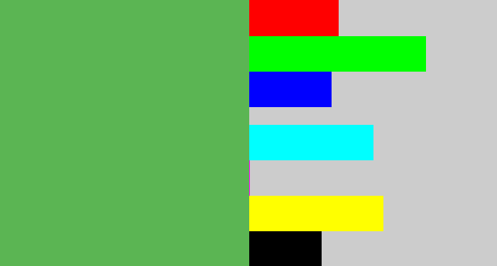 Hex color #5bb553 - dark pastel green