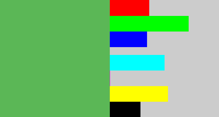 Hex color #5bb756 - dark pastel green