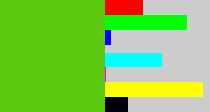 Hex color #5bc70e - frog green