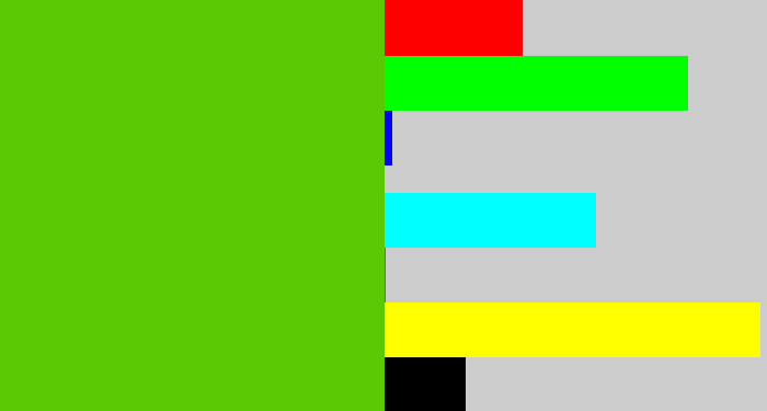 Hex color #5bca04 - frog green