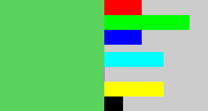 Hex color #5bd25b - lightish green