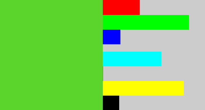 Hex color #5bd52c - toxic green