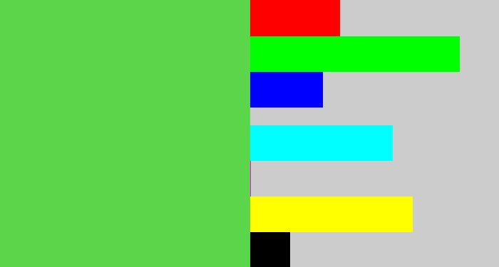 Hex color #5bd64b - fresh green