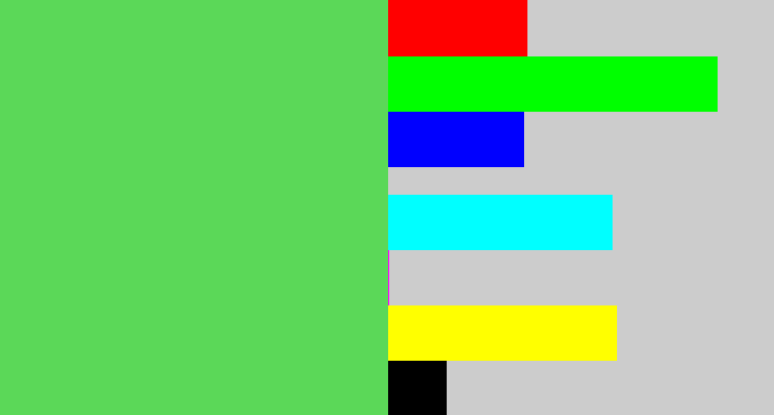 Hex color #5bd858 - lightish green
