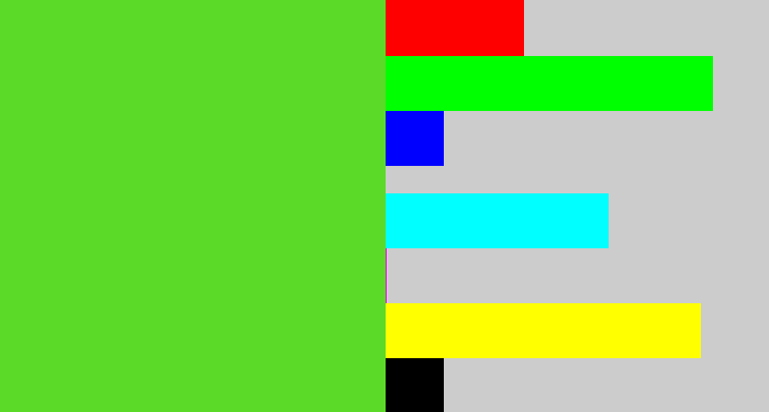 Hex color #5bda27 - toxic green