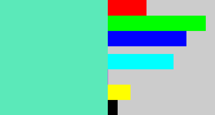 Hex color #5be9b9 - light greenish blue