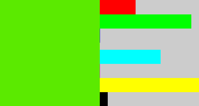 Hex color #5bea00 - bright lime green
