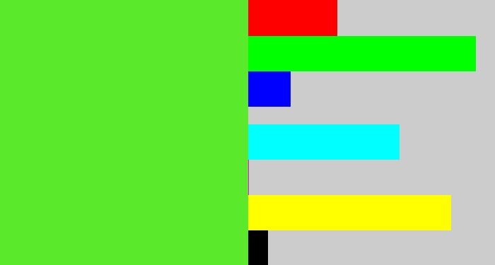 Hex color #5bea2b - toxic green
