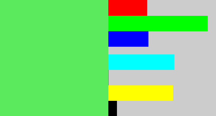 Hex color #5bea5e - lightish green