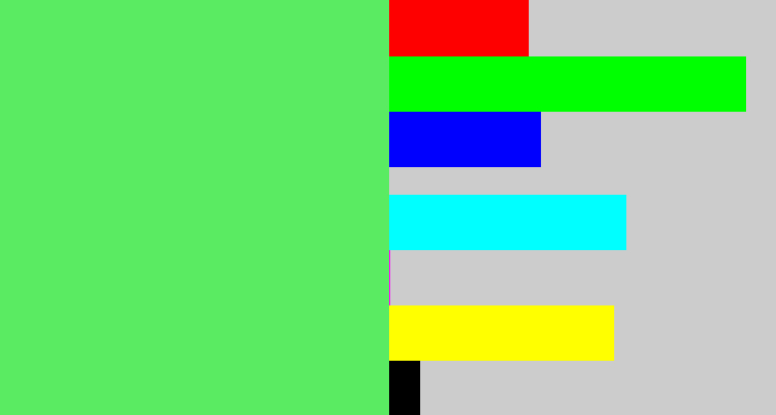 Hex color #5beb63 - lightish green