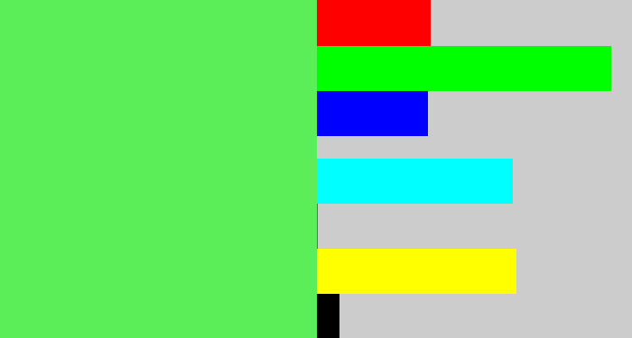Hex color #5bee58 - lightish green