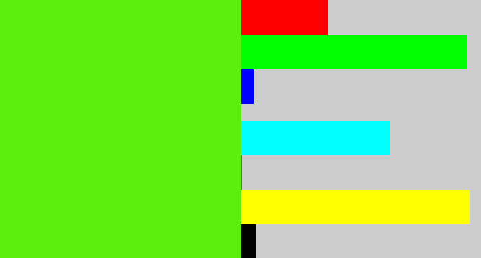 Hex color #5bef0c - bright lime green