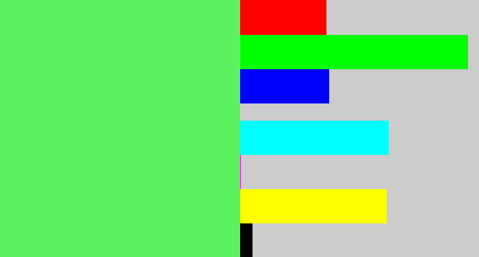 Hex color #5bf15f - light bright green
