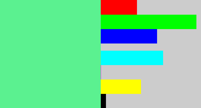 Hex color #5bf190 - light green blue