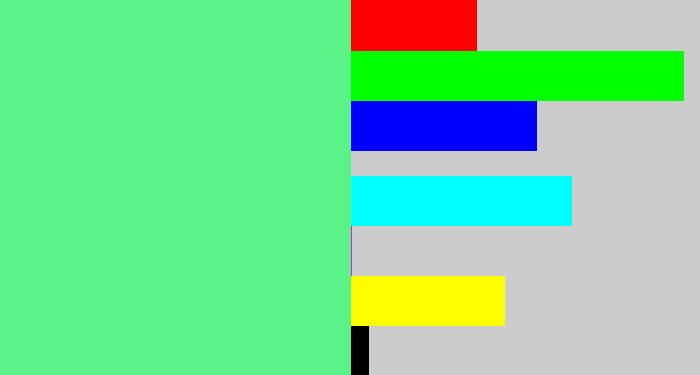 Hex color #5bf388 - sea green
