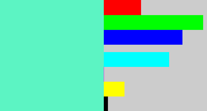 Hex color #5bf4c2 - light greenish blue