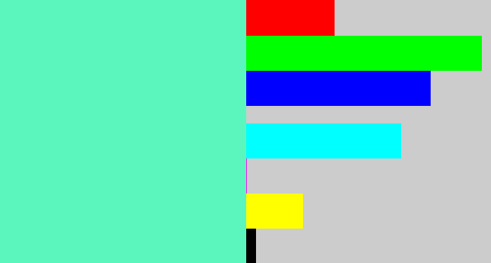 Hex color #5bf6be - light greenish blue