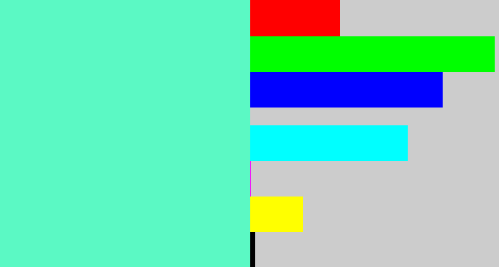 Hex color #5bf9c4 - light greenish blue