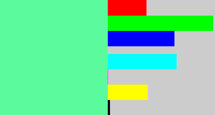 Hex color #5bfb9d - light green blue