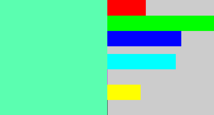 Hex color #5bfeb0 - light greenish blue