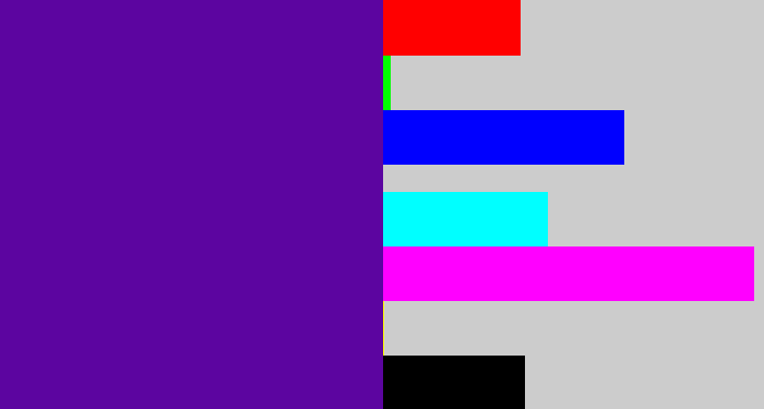 Hex color #5c05a0 - purple