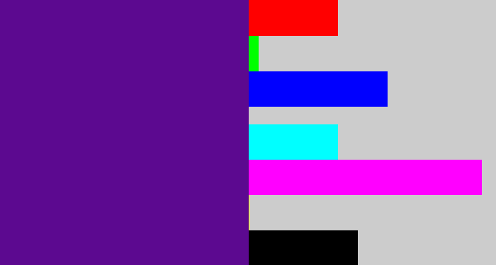 Hex color #5c0990 - royal purple