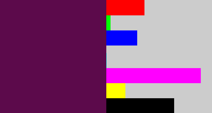 Hex color #5c0a4b - grape purple