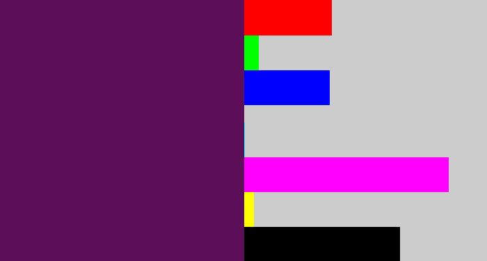 Hex color #5c0f58 - grape purple