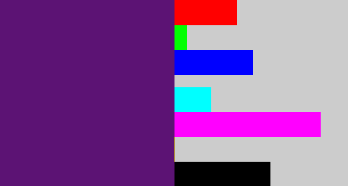 Hex color #5c1374 - darkish purple