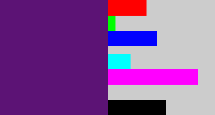 Hex color #5c1375 - darkish purple